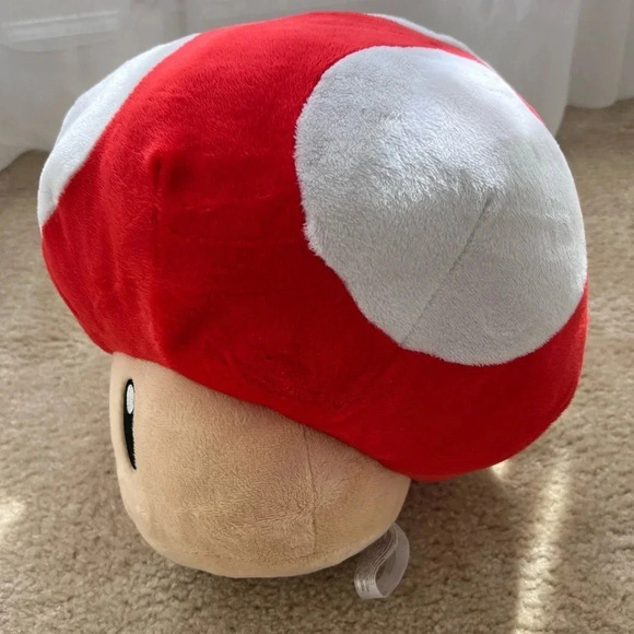 Super Mario Oversized Stuffed Mario Mushroom Plush Toy Pillow - Picture 2 of 5
